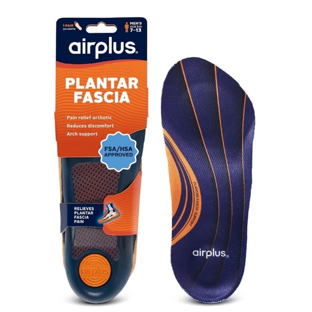 Airplus Plantar Fascia 3/4 Length Orthotic Shoe Inserts ARCH  NEW Mens Sz 7-13